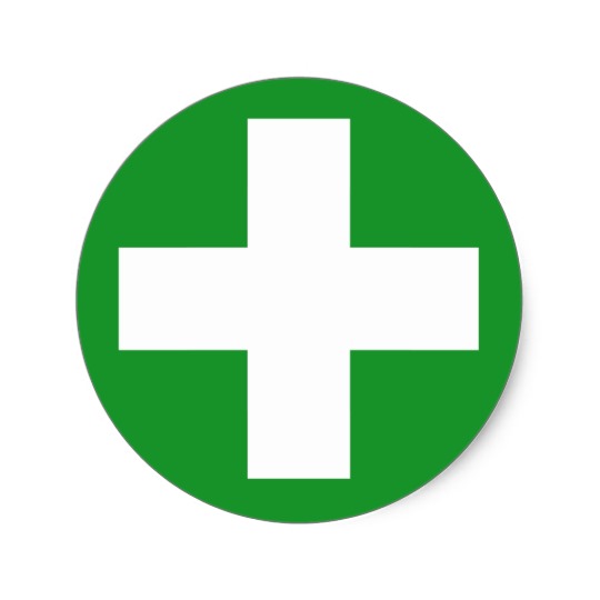 First Aid Green Cross Sticker | Zazzle