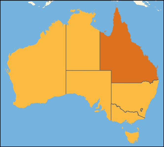 Location Map of Queensland - Regions Maps of Australia (Kids Maps)