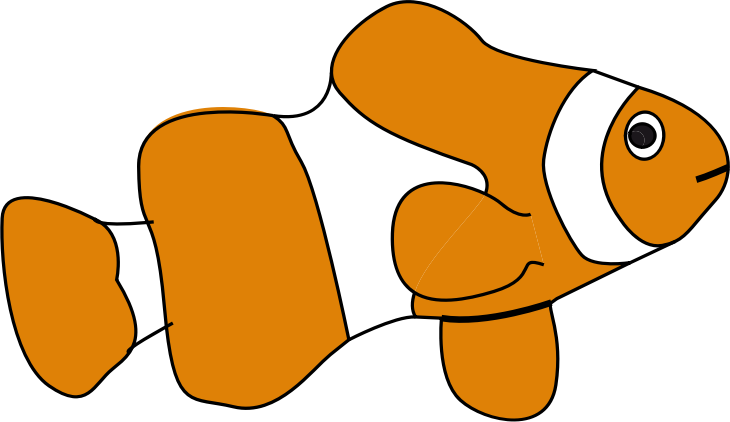 Clown Fish Drawing Outline Clown Fish Marine Life Black