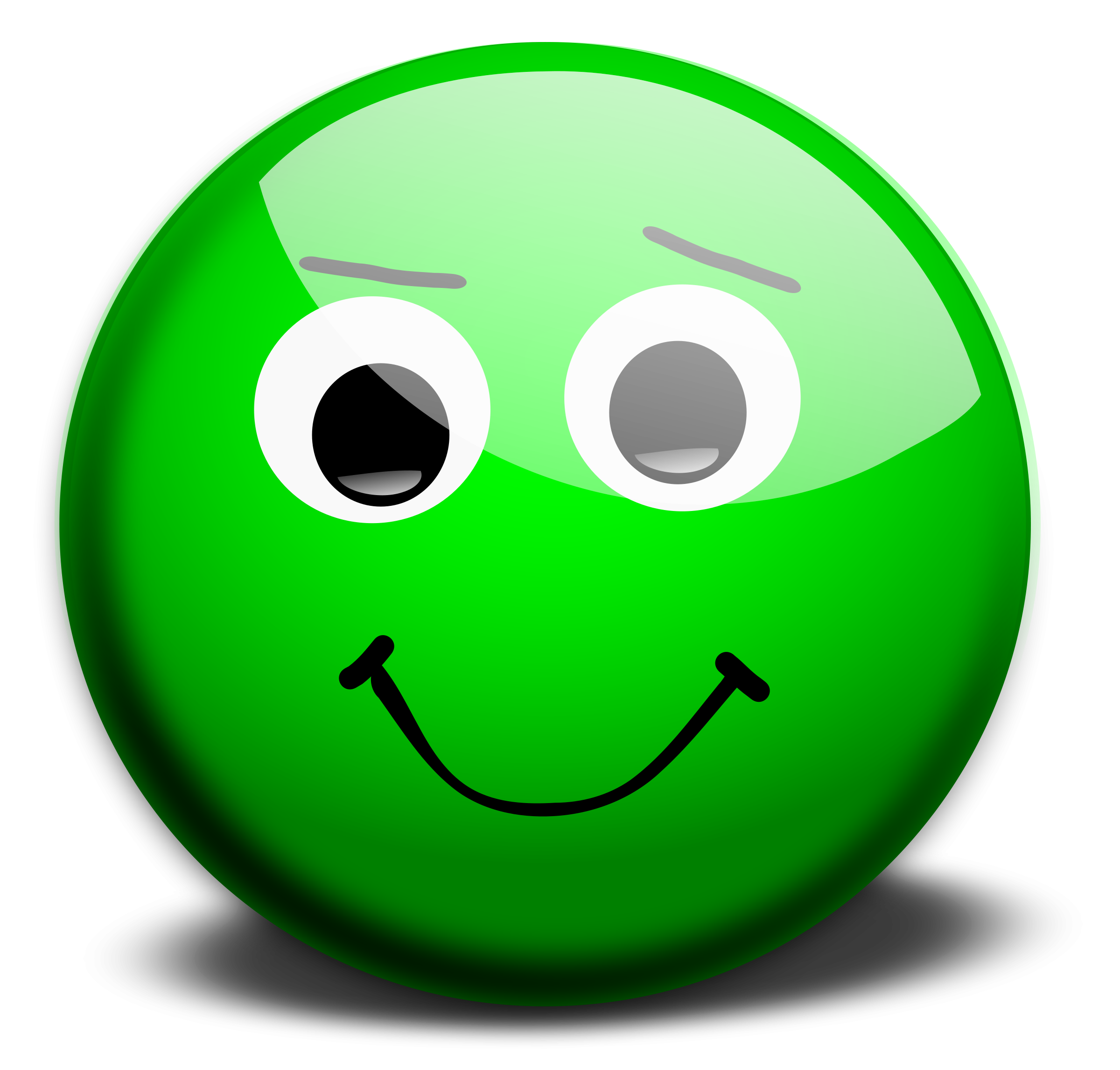 Green happy face clipart