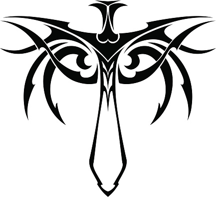 Tribal Sword Tattoo Silhouettes Clip Art, Vector Images ...