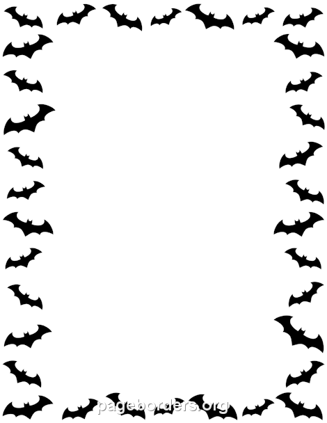 Bat Border: Clip Art, Page Border, and Vector Graphics