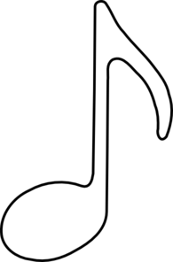Eighth Note Outline clip art - vector clip art online, royalty ...