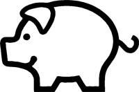 Pig Outline Sticker - Car Stickers