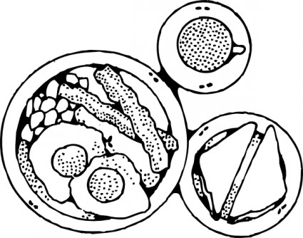 Breakfast Of Bacon And Eggs clip art | Vector Clip Art