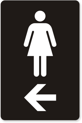 Directional Restroom Signs - Man, Woman & SEGD Wheelchair Symbol