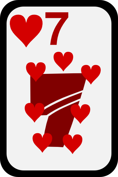 Seven Of Hearts clip art Free Vector