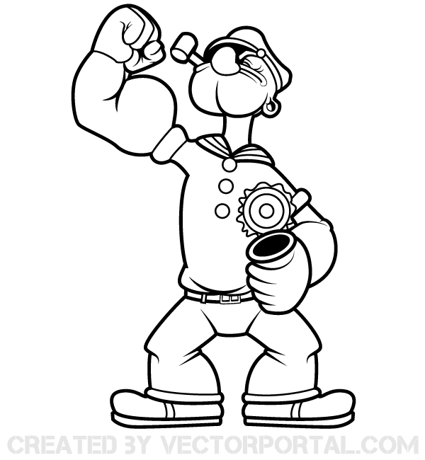 Popeye Vector Image | 123Freevectors