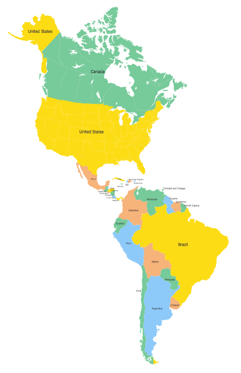 North America map - Template | North America map with capitals ...