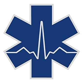 6 Pack - 2" Die Cut Blue Star of Life Decals w/Heartbeat - Star of ...