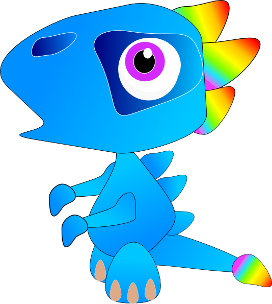 Blue Baby Dragon Clip Art - vector clip art online ...