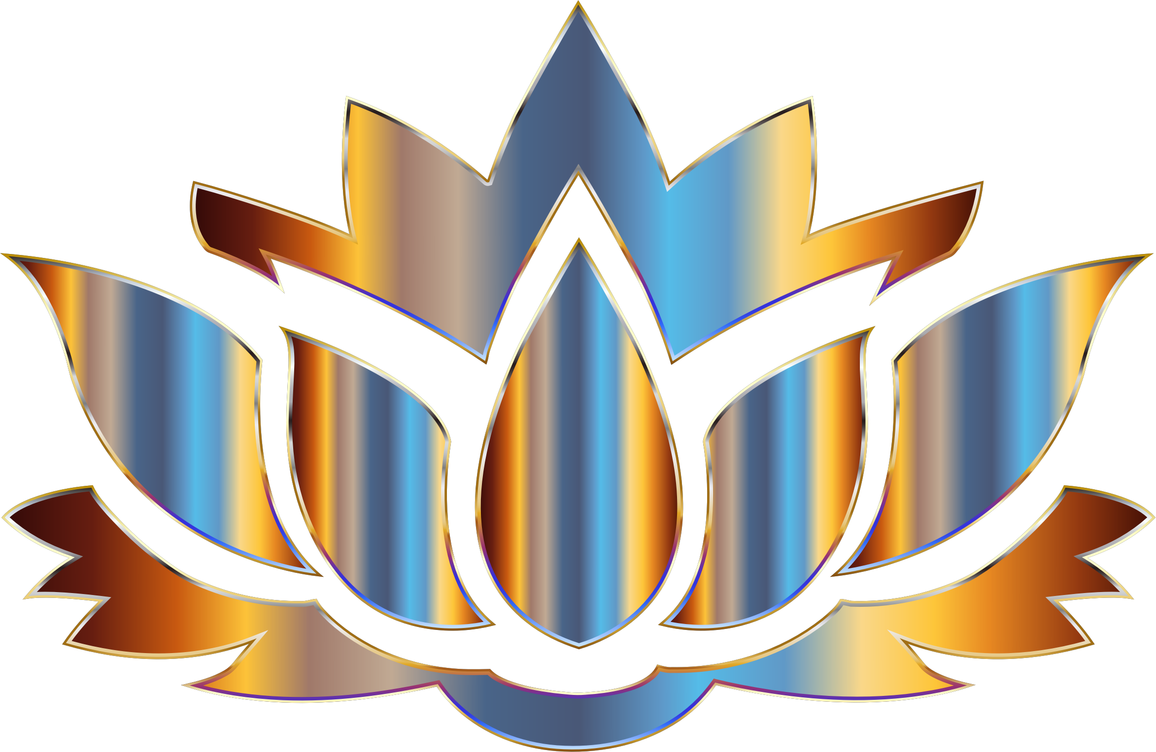 Clipart - Chromatic Lotus Flower Silhouette No Background