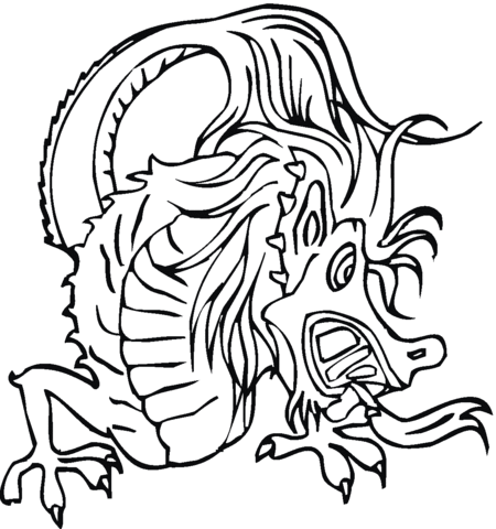 Chinese dragon coloring page | Free Printable Coloring Pages