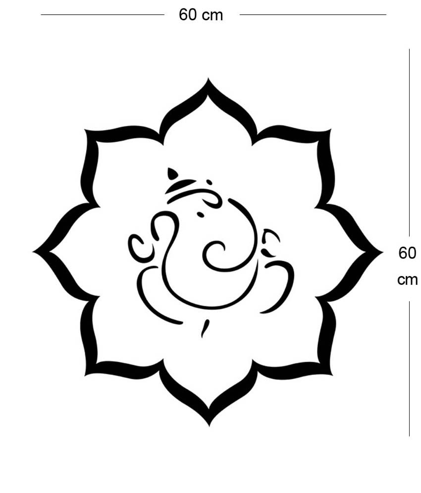 Trends On Wall Black Pvc Lord Ganesha Wall Sticker: Buy Trends On ...