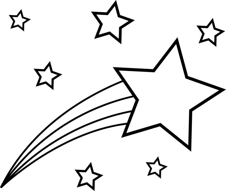 Shooting Star Clip Art Outline - Free Clipart Images