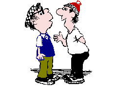 2 People Talking Cartoon