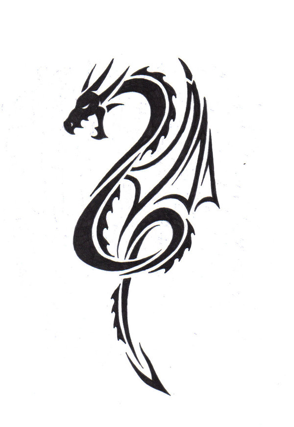 DeviantArt: More Like Tribal Dragon and Sword Tattoo by fenrir66