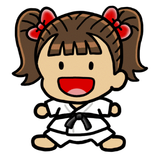 Cartoon karate girl clipart