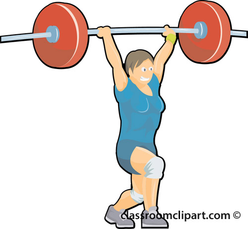 Girl Lifting Weights Clipart