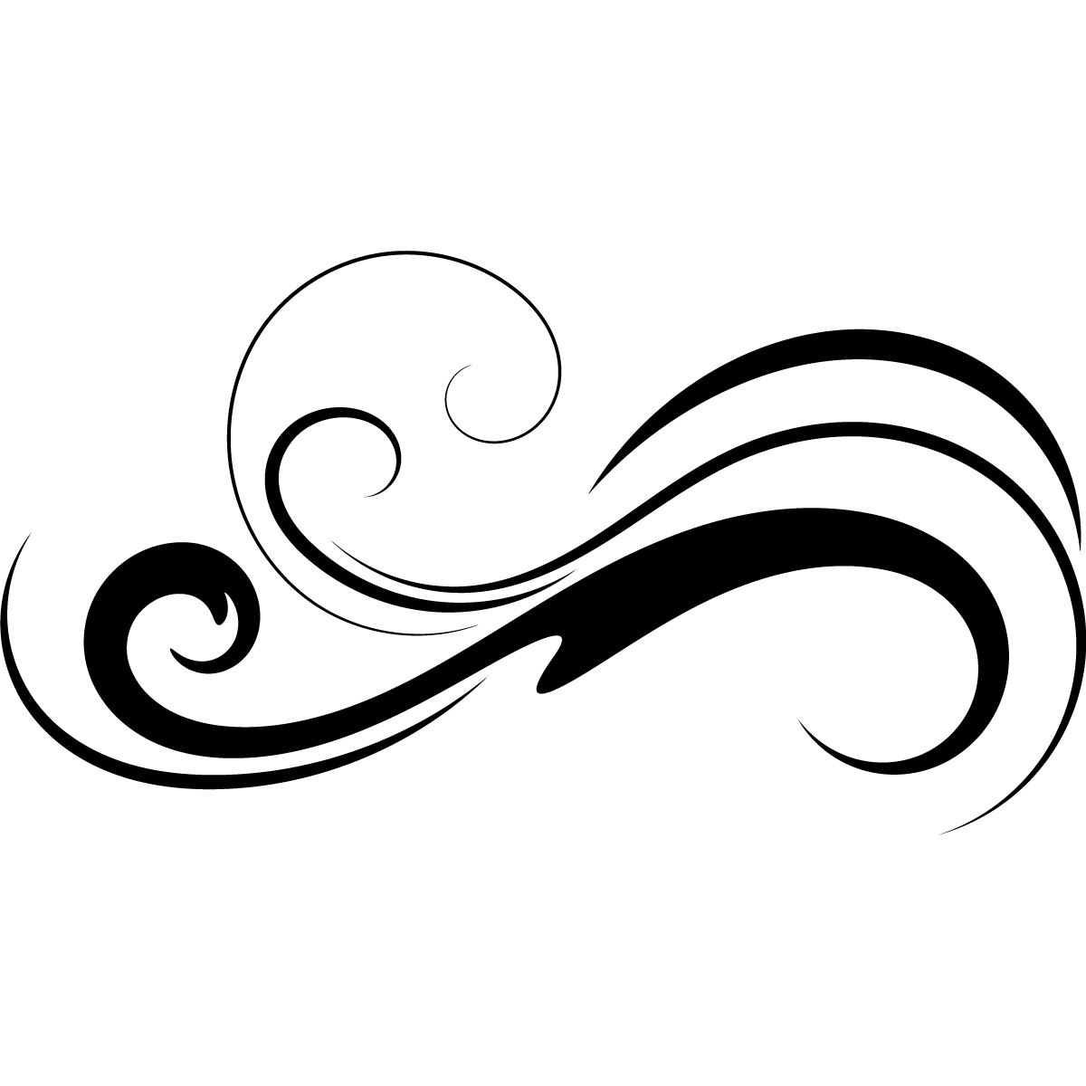 Water black and white clipart