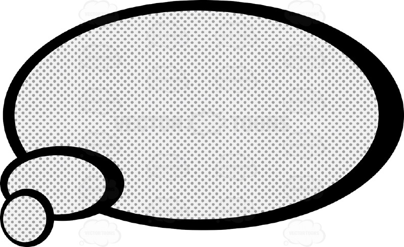 Cartoon Clipart: Oval Thought Talk Balloon, With Inner Retro ...