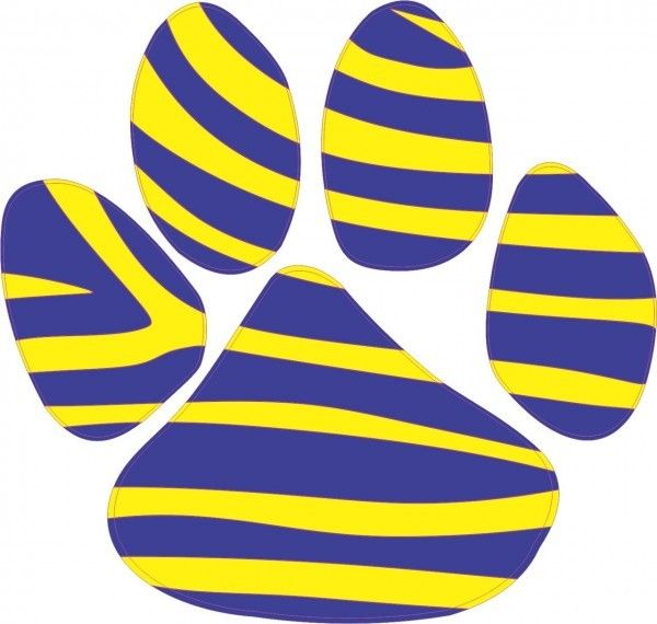 Blue And Yellow Paw Print - ClipArt Best