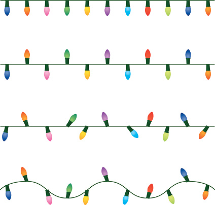 Christmas Lights Clip Art, Vector Images & Illustrations