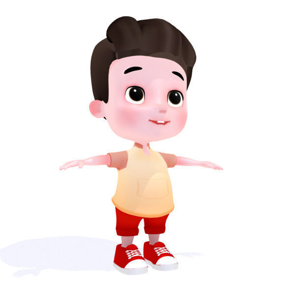 3D model Cartoon Boy VR / AR / low-poly MAX OBJ 3DS FBX DAE MTL ...