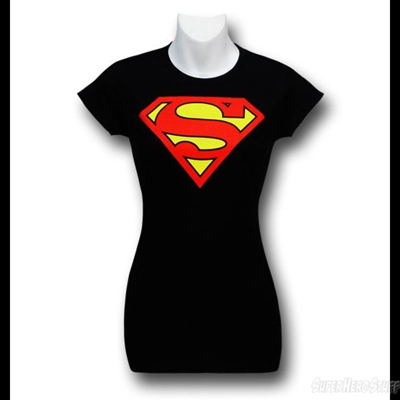 Superman Symbol Women's Black T-Shirt