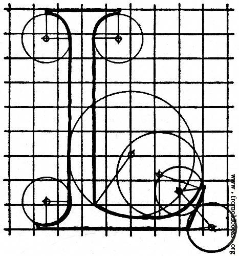 Letter L from “Alphabet after Serlio” [image 467x500 pixels]