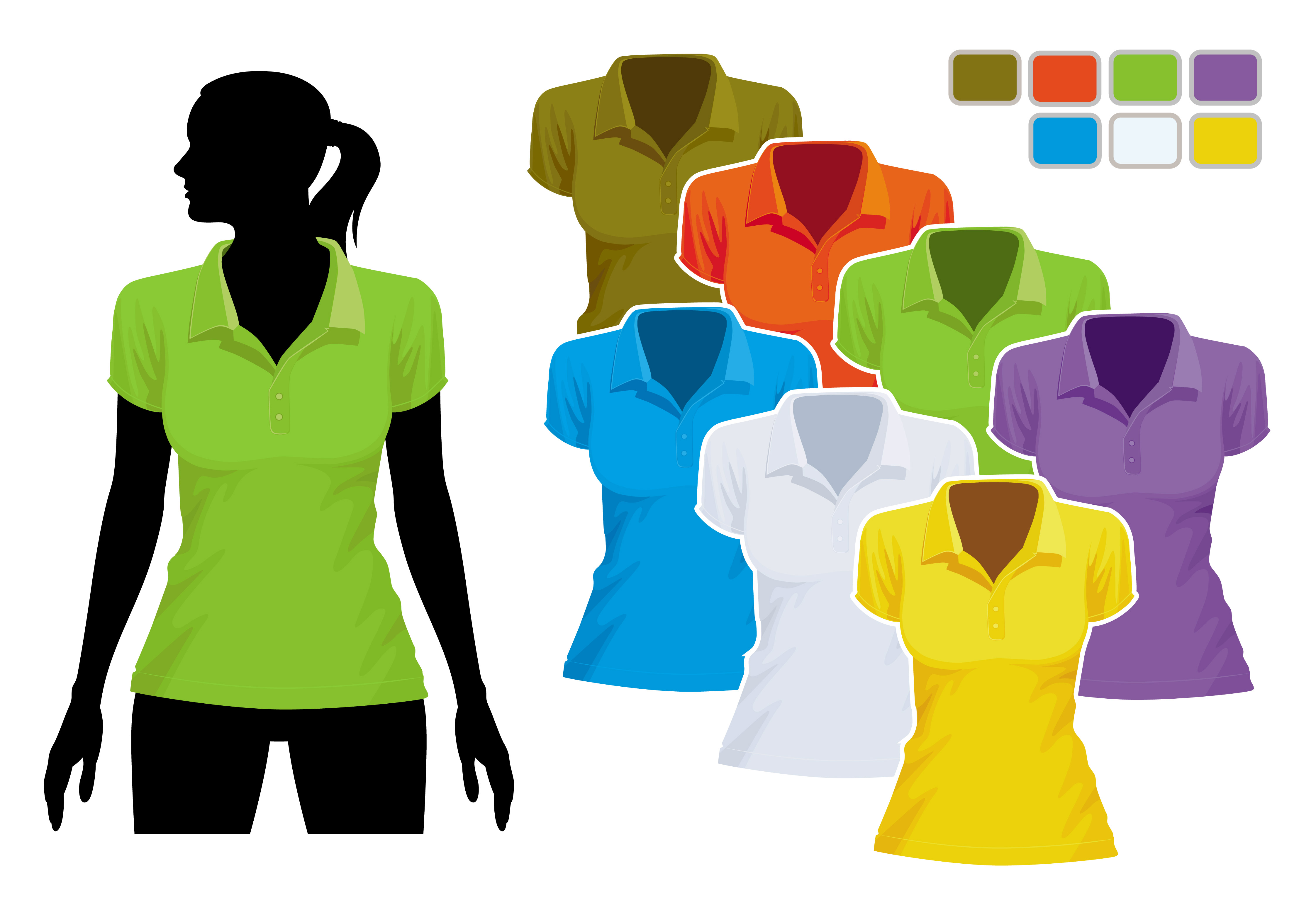 Women39s tshirt template 01 vector Free Vector