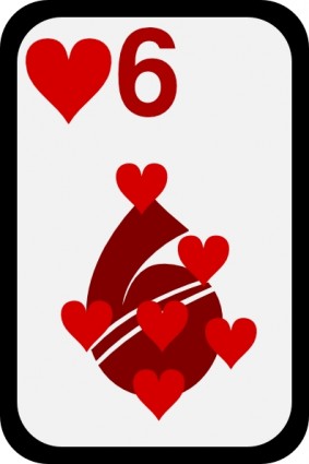 Six Of Hearts clip art Vector clip art - Free vector for free download
