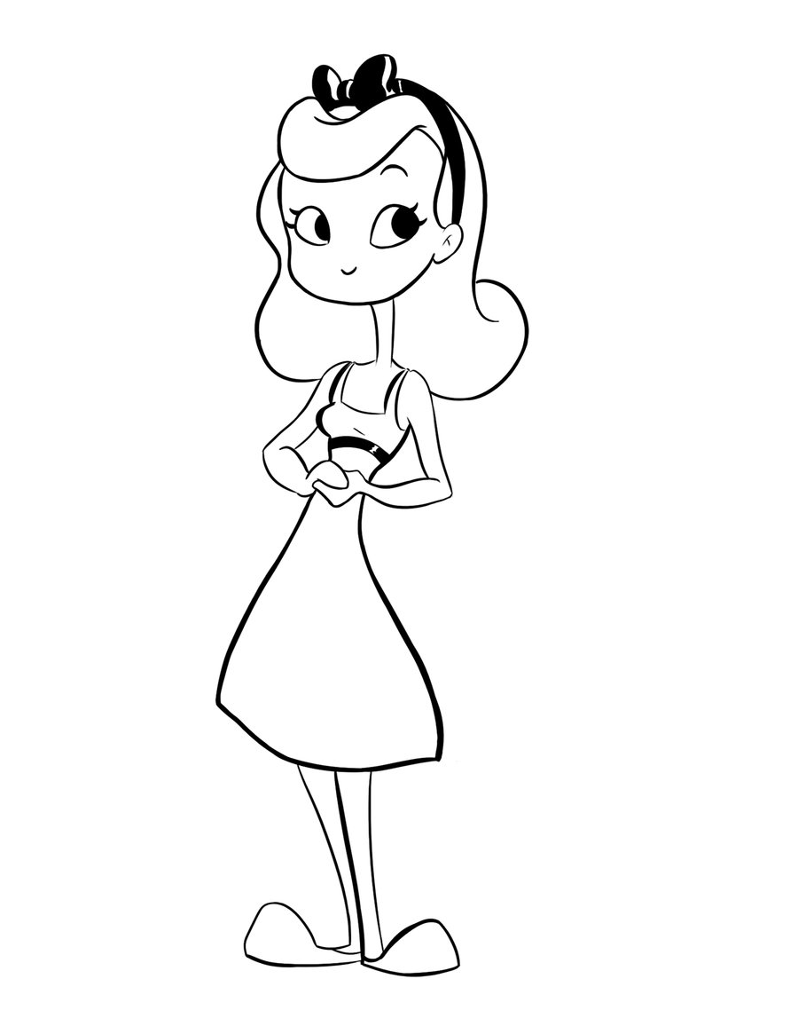 Retro Girl (outline)