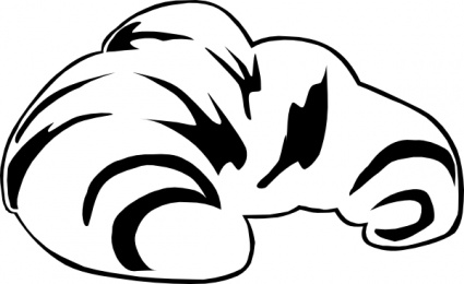 Croissant (b & W) clip art - Download free Other vectors
