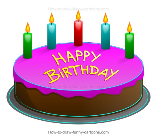 How to Draw A Cartoon Birthday Cake