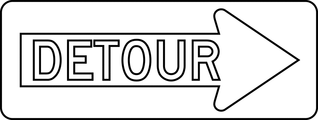 Detour Arrow, Outline | ClipArt ETC