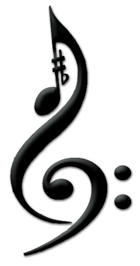 Music Tattoo: Treble Clef, Bass Clef, Sharp, Flat, Eighth Note ...