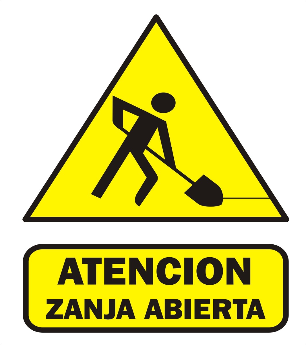 Cartel Advertencia Hombres Trabajando En 40x45 Cm Alto Impac ...