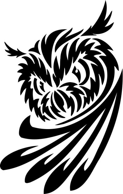 Tribal Owl Stickers2, tribal animals decal, tribal animals sticker ...
