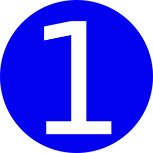Blue, Rounded,with Number 1 clip art - vector clip art online ...