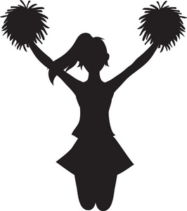Cheerleader Clipart Image - Silhouette of a Cheerleader