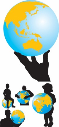 Bumi Dan Karakter Vektor Silhouette-siluet Vektor-vektor Gratis ...