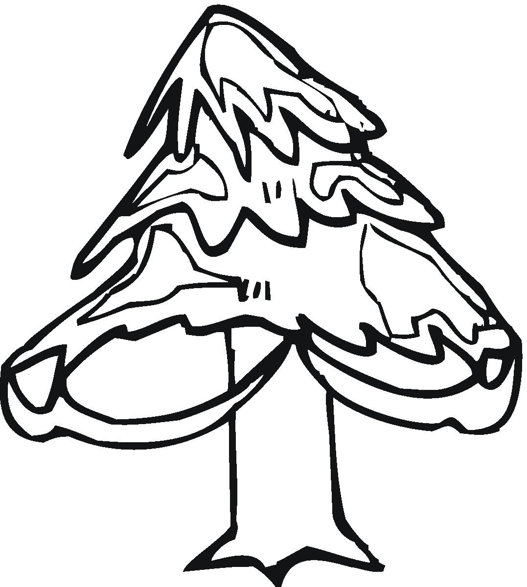 Pine Tree In Winter Coloring Online | Super Coloring