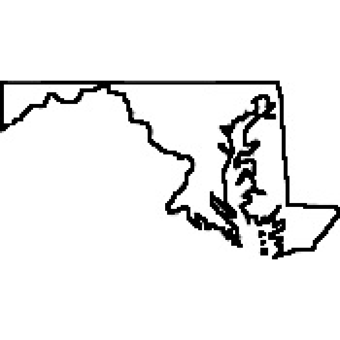 Teacher State of Maryland Outline Map Rubber Stamp