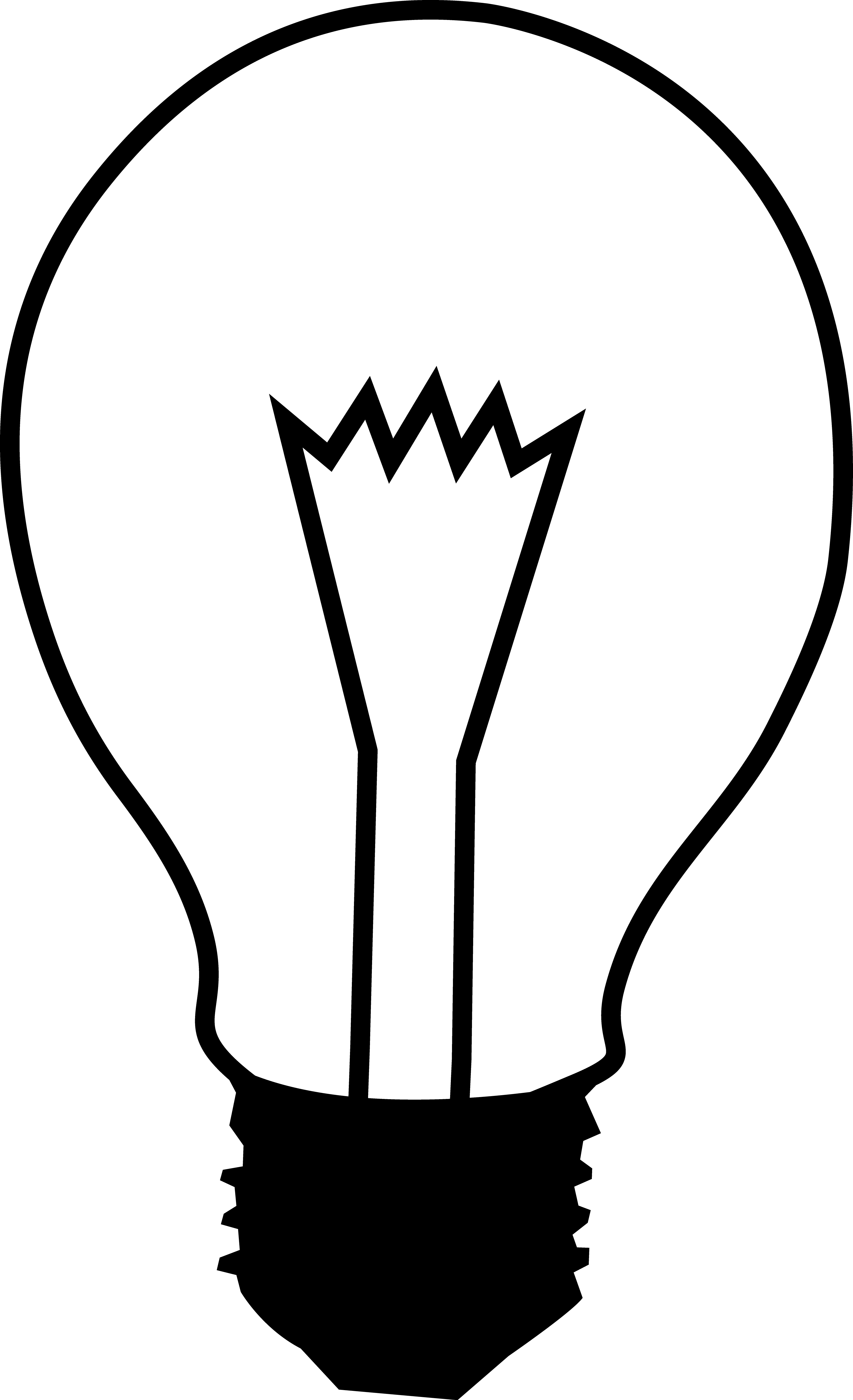 Simple Black And White Light Bulb Free Clip Art ...