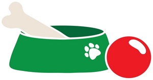 a_chew_bone_in_a_food_dish_ ...