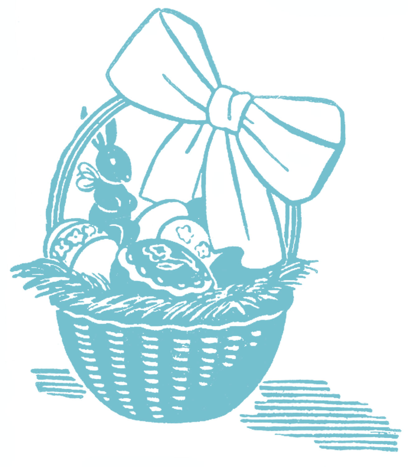 Easter Basket Clipart Black And White