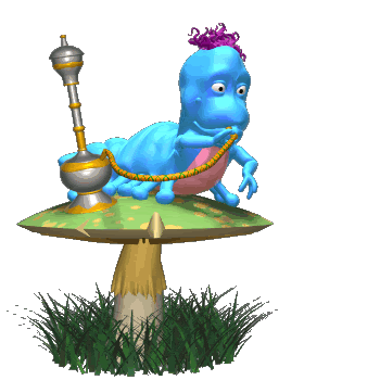 3D Moving Graphics GIF | Caterpillar smoking on mushroom ...