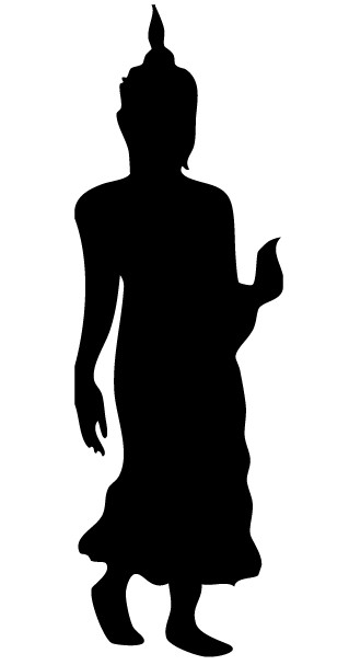 Walking Buddha Silhouette Vector Image Silhouettes vector free ...