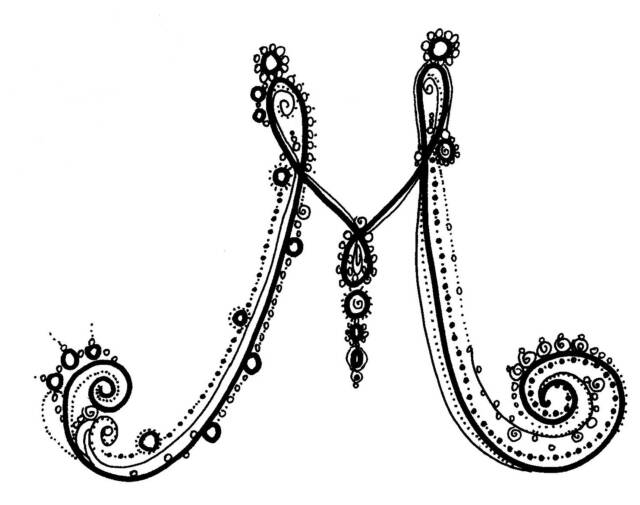 Fancy Letter M | Jos Gandos Coloring Pages For Kids